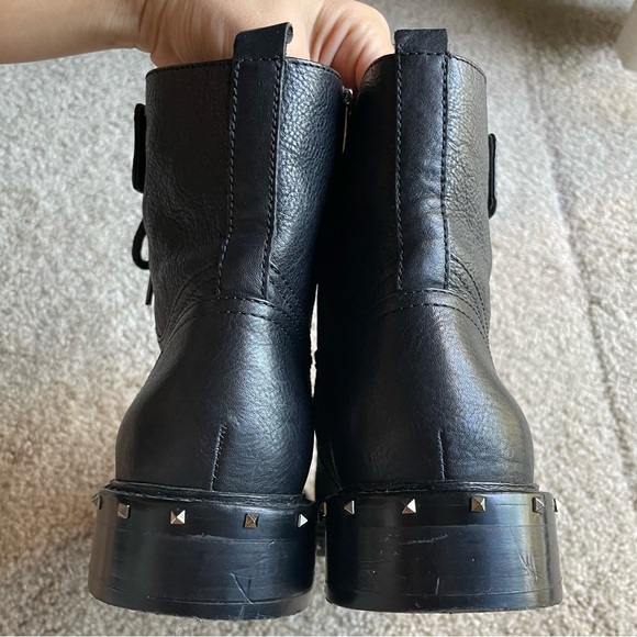 Vince Camuto Talorini Black Leather Studded Ankle Boots - Picture 3 of 6